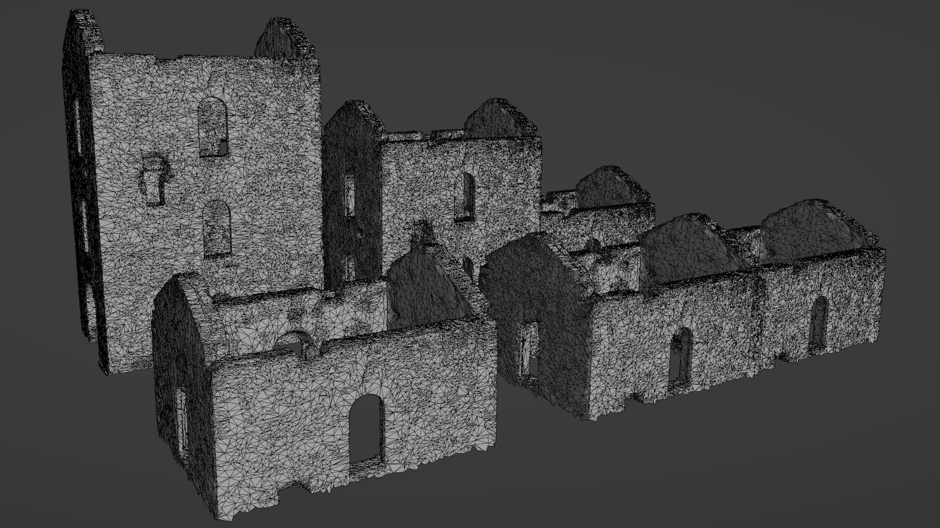 Brick Stone House Ruins Set PBR Scan Low-poly 3D model_4