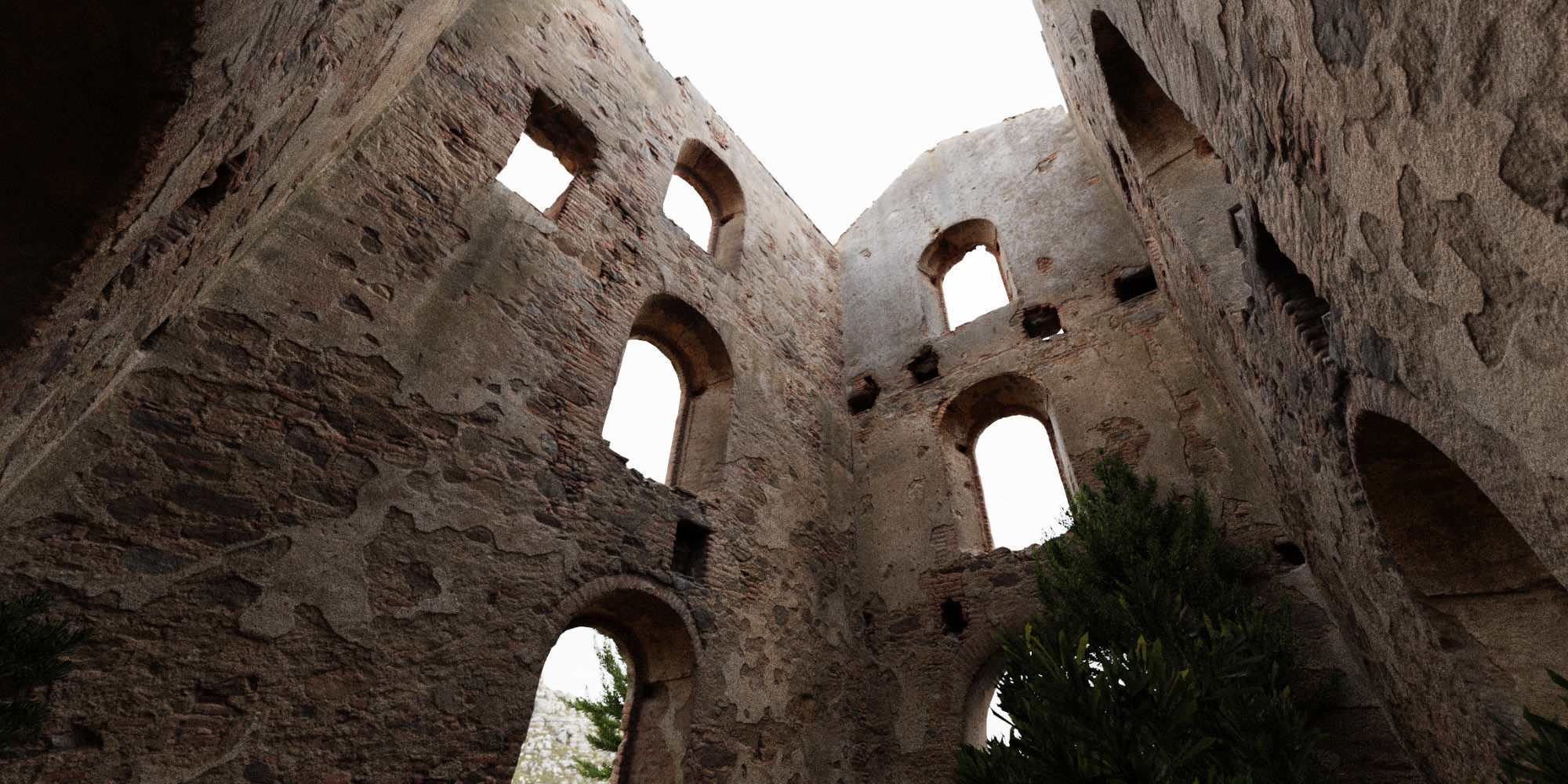 Brick Stone House Ruins Set PBR Scan Low-poly 3D model_2