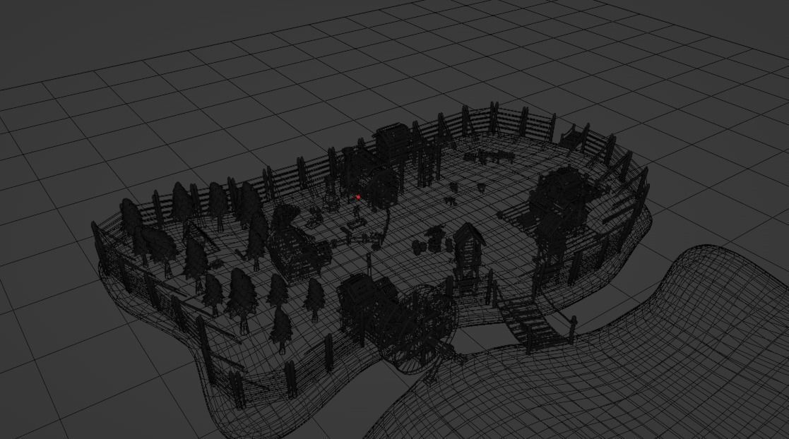 Medieval Village Free low-poly 3D model_4