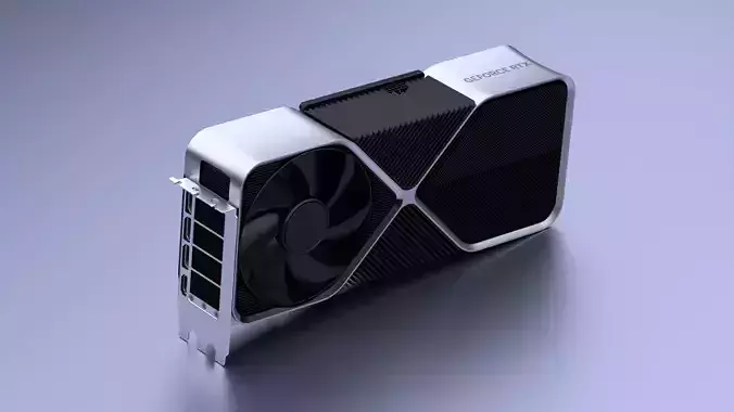 GeForce RTX 4090 GPU Low-poly 3D model