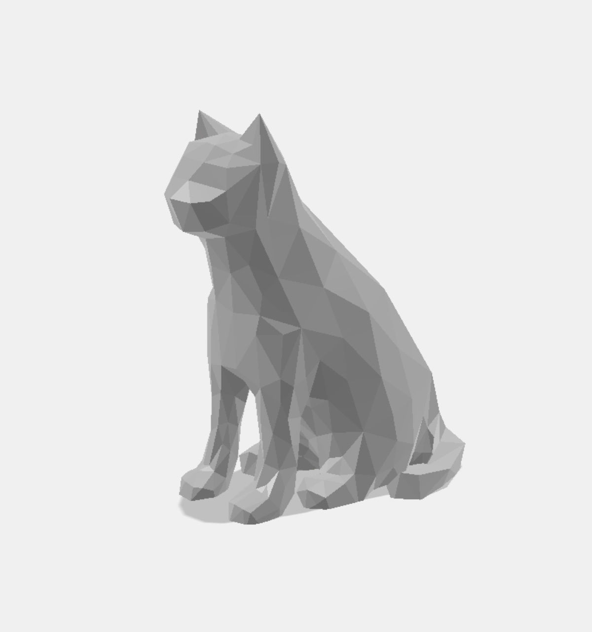 low-polygonized 3D model of a cat 3D print model_3