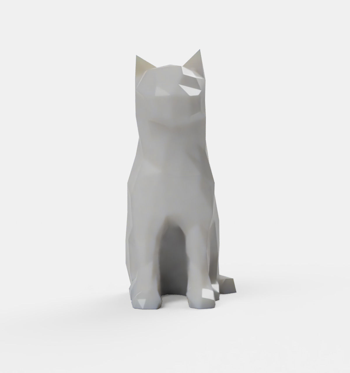 low-polygonized 3D model of a cat 3D print model_2