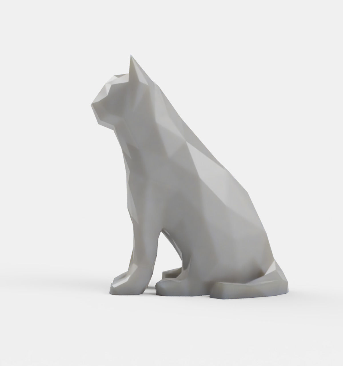 low-polygonized 3D model of a cat 3D print model_1
