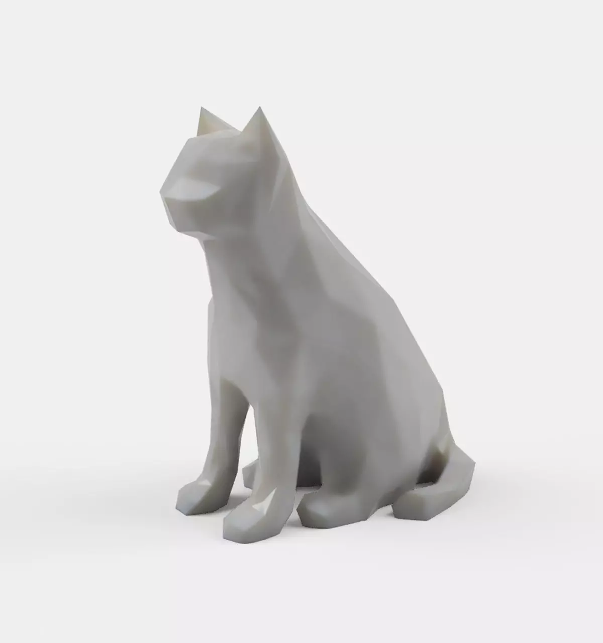low-polygonized 3D model of a cat 3D print model_0
