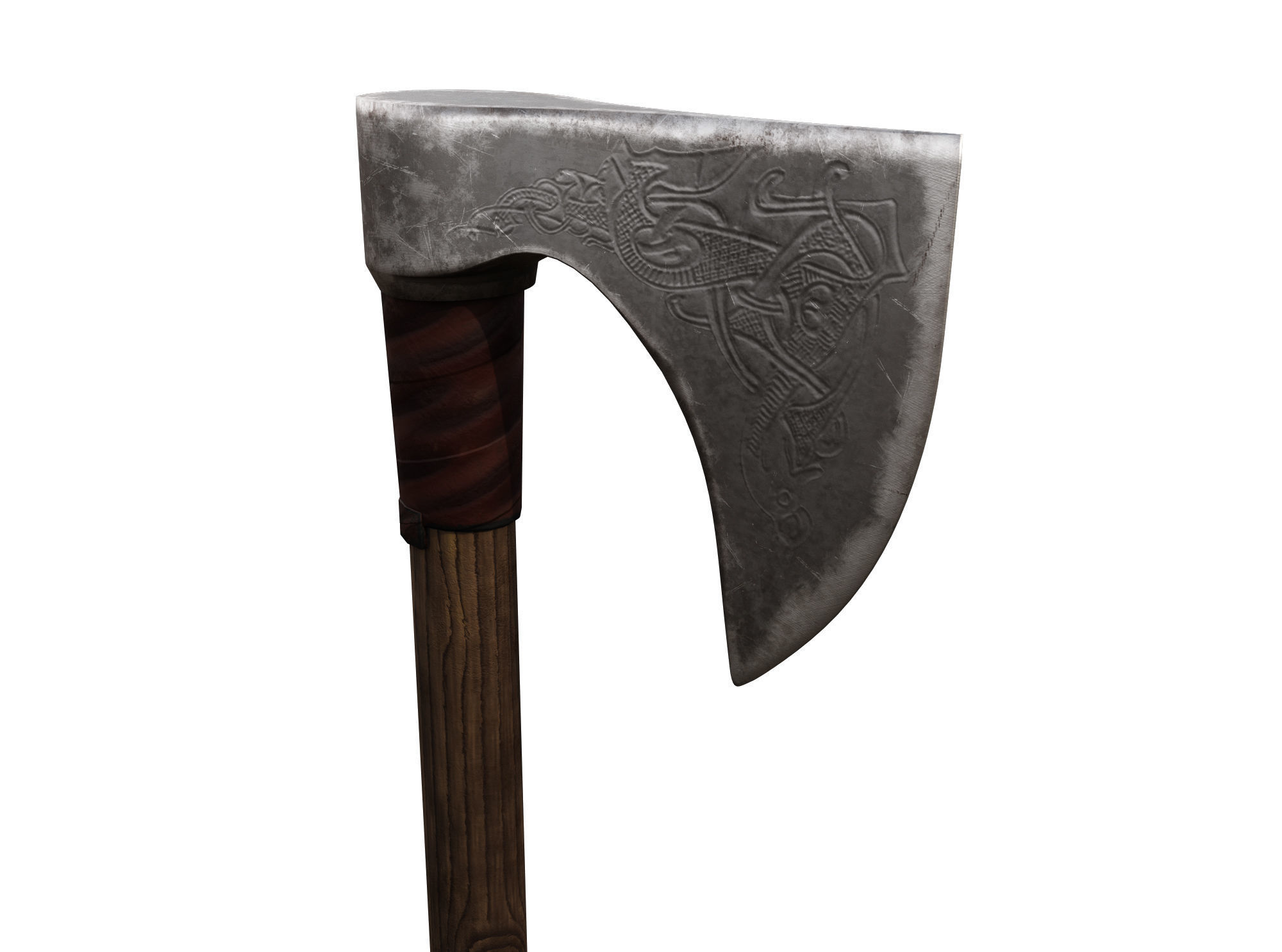 Ax Medieval Low-poly 3D model_3
