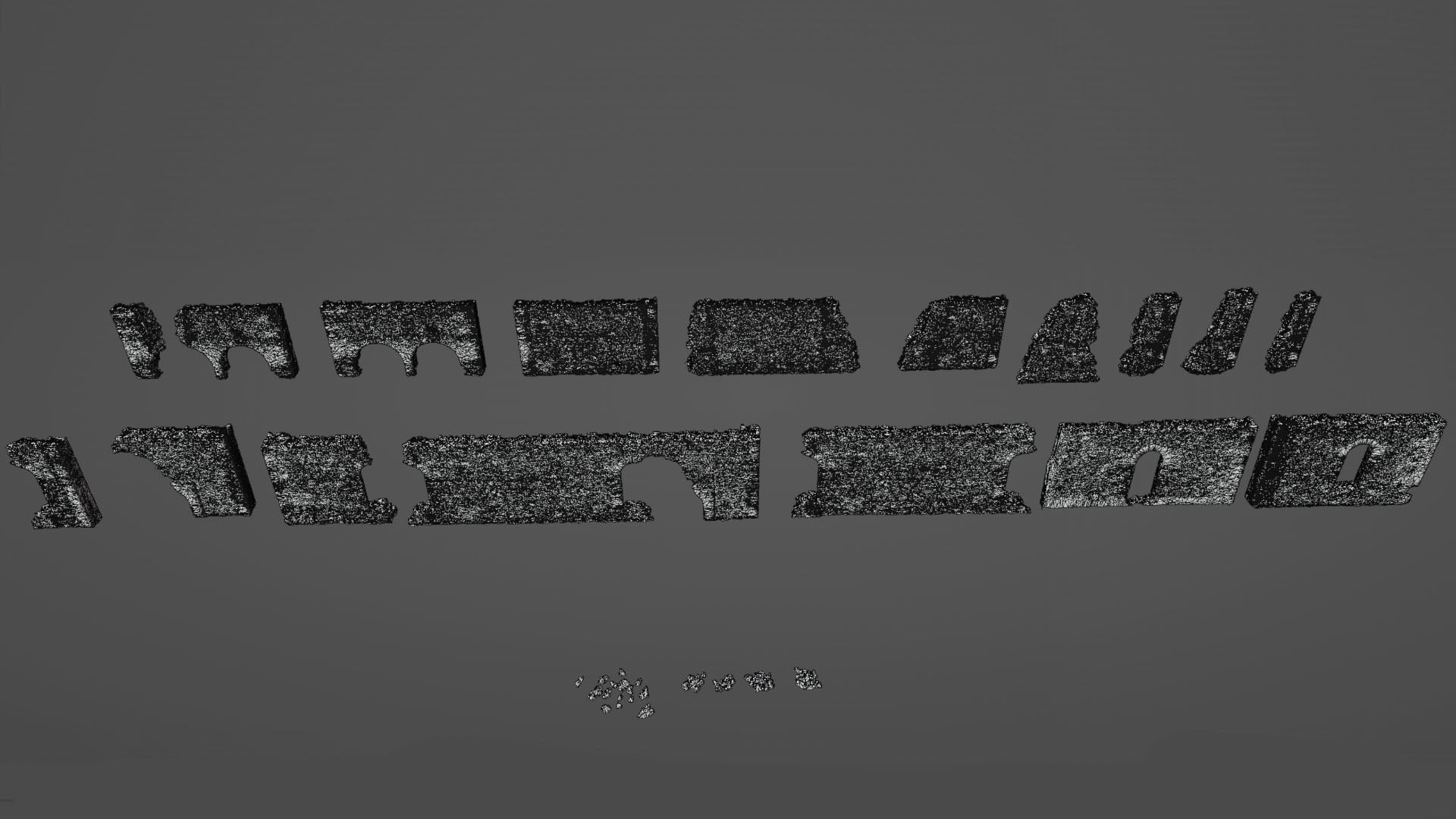 Modular Brick Stone Wall Ruin Set Low-poly 3D model_4