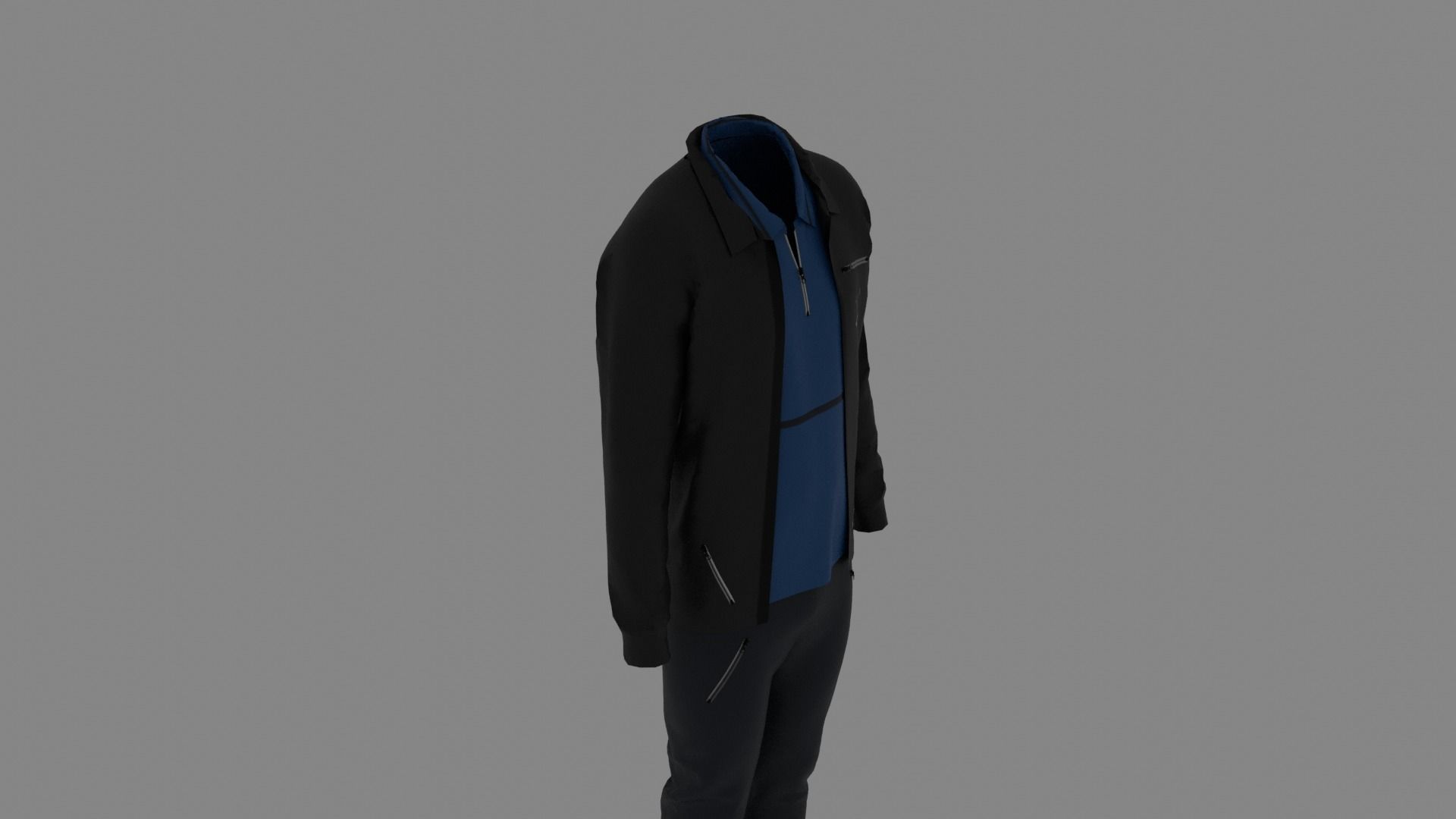 Man Clothes Low-poly 3D model_5