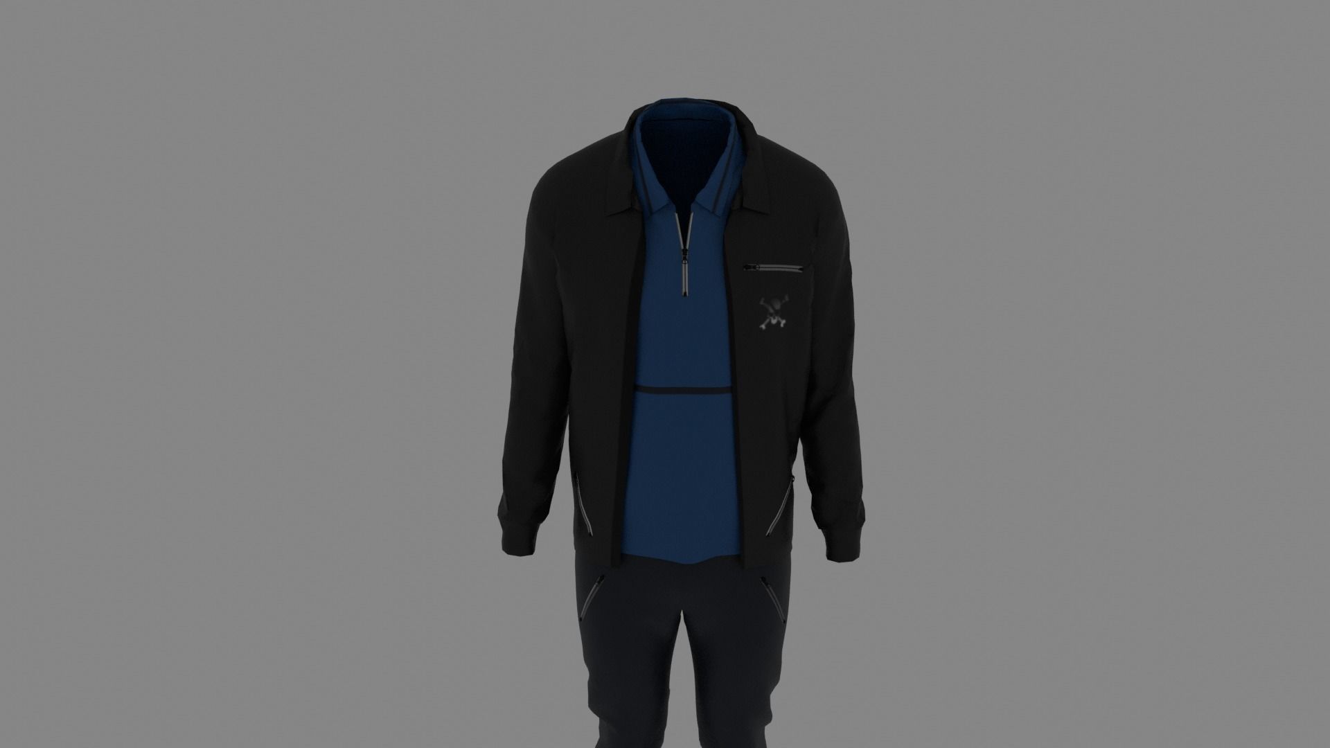 Man Clothes Low-poly 3D model_3