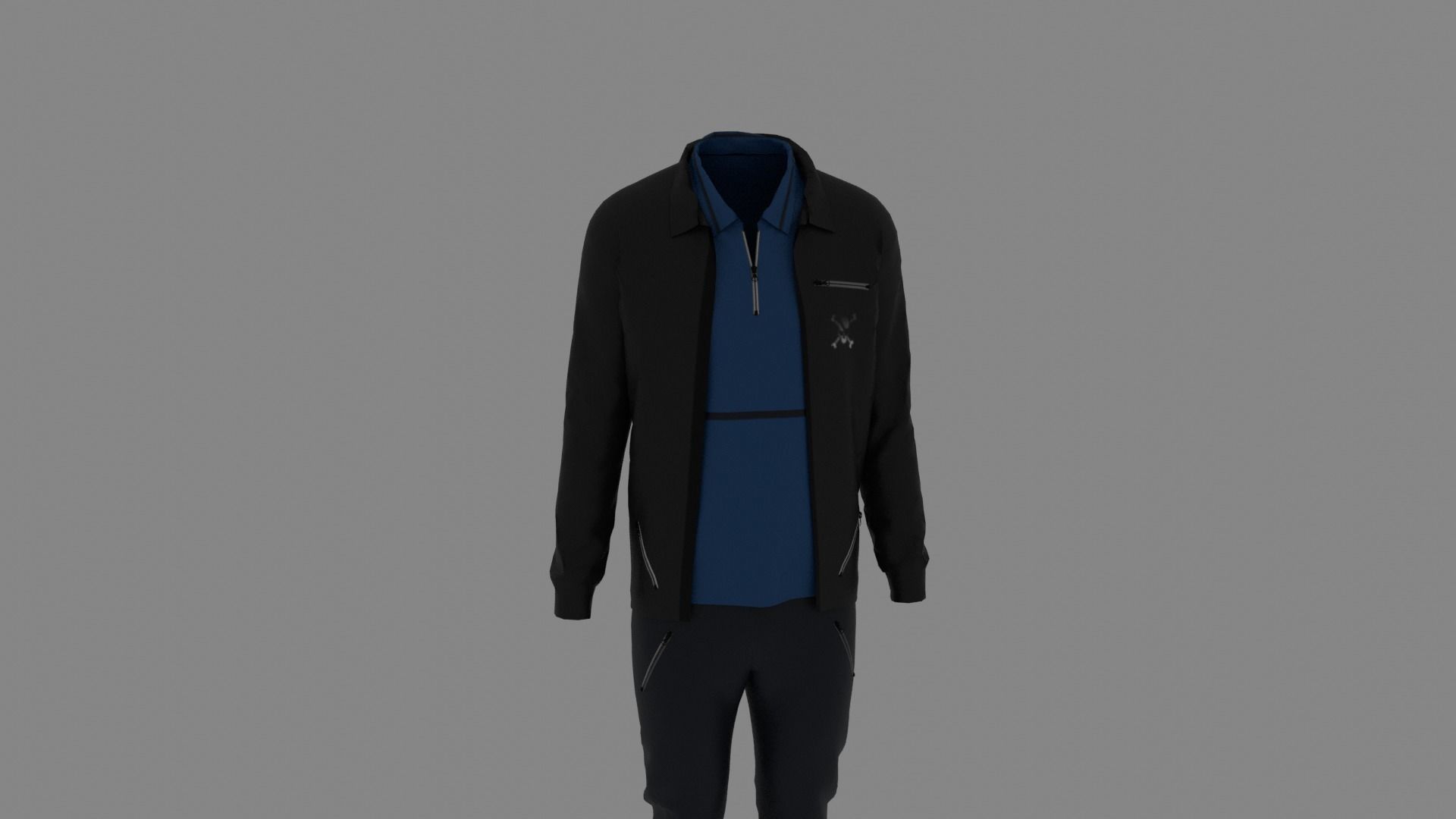 Man Clothes Low-poly 3D model_6
