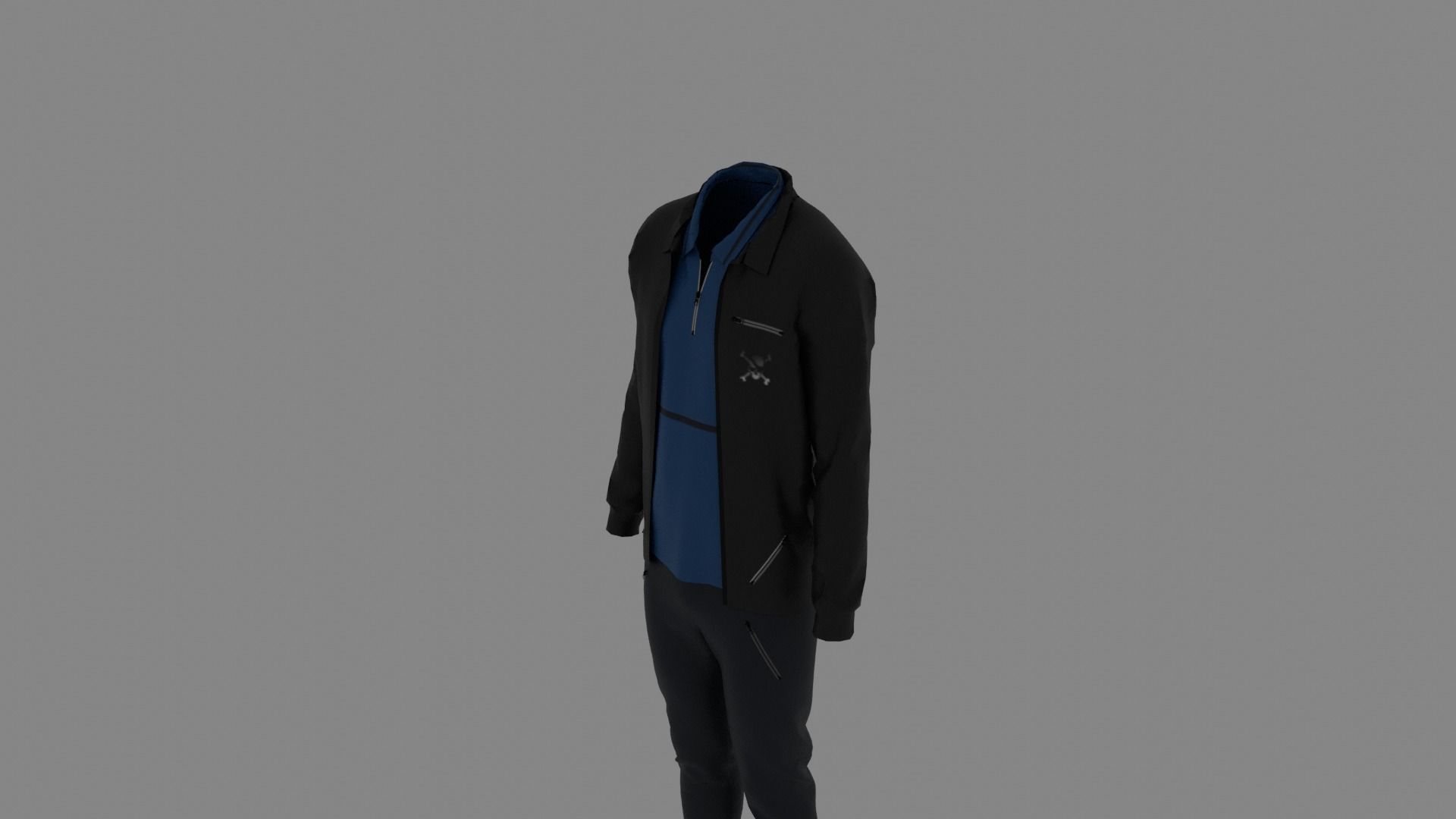 Man Clothes Low-poly 3D model_4