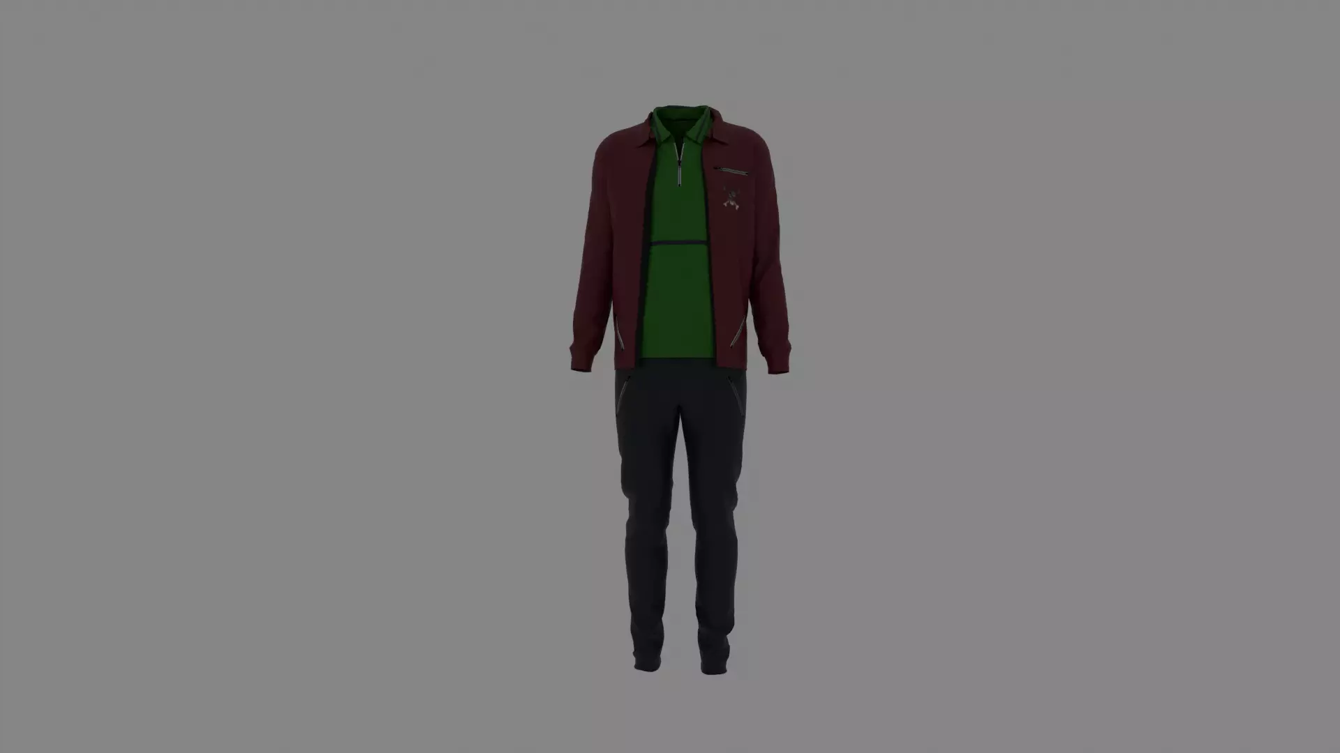 Man Clothes Low-poly 3D model_0