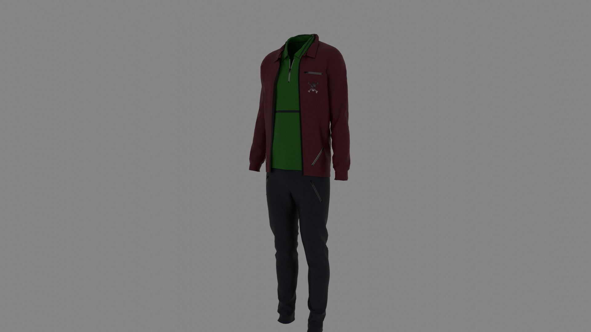 Man Clothes Low-poly 3D model_1