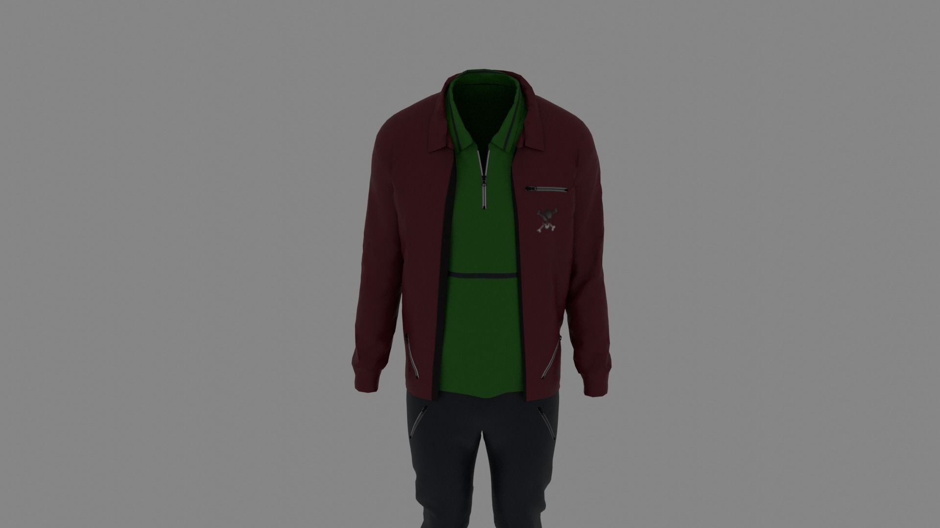 Man Clothes Low-poly 3D model_3