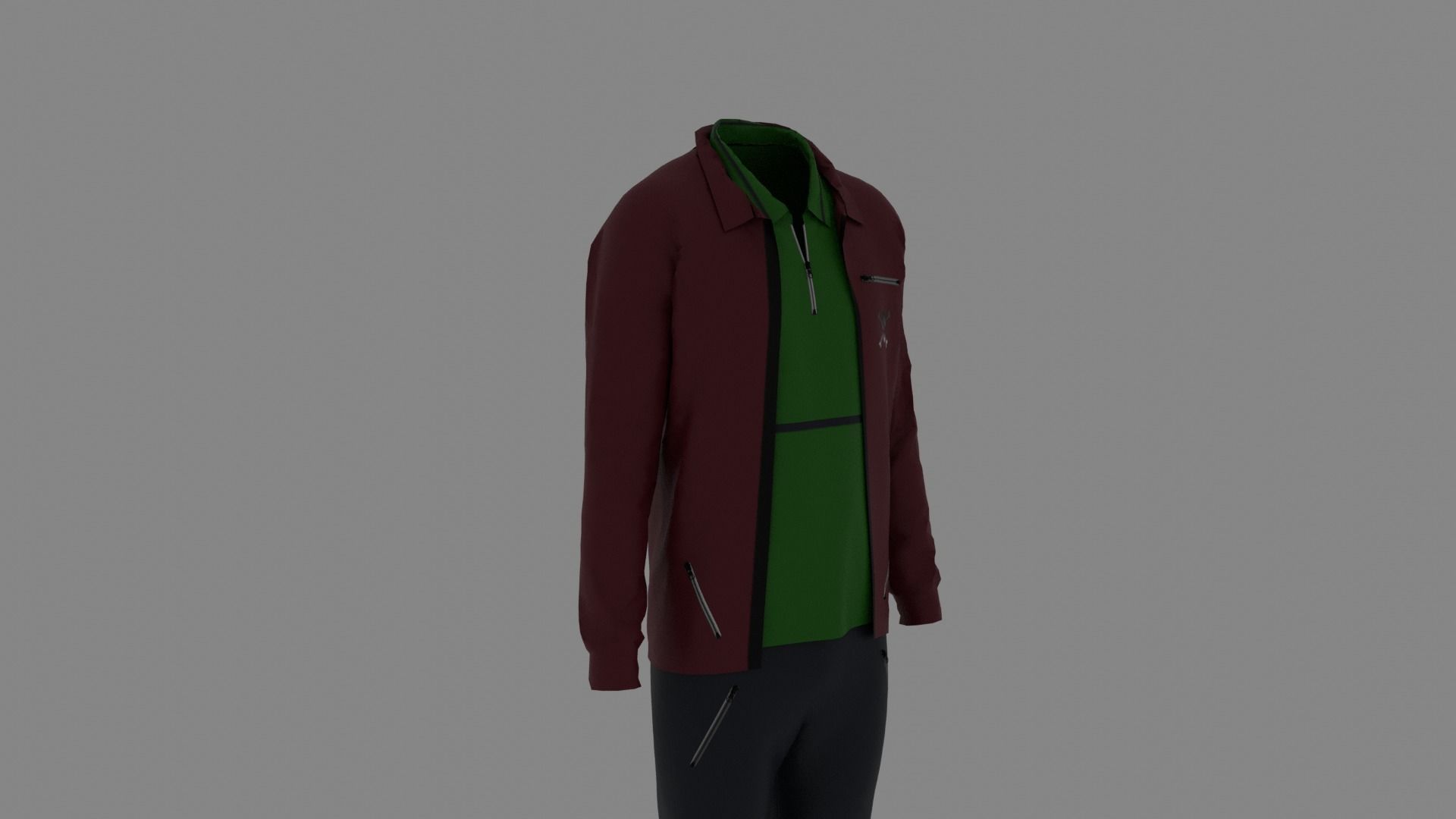 Man Clothes Low-poly 3D model_2