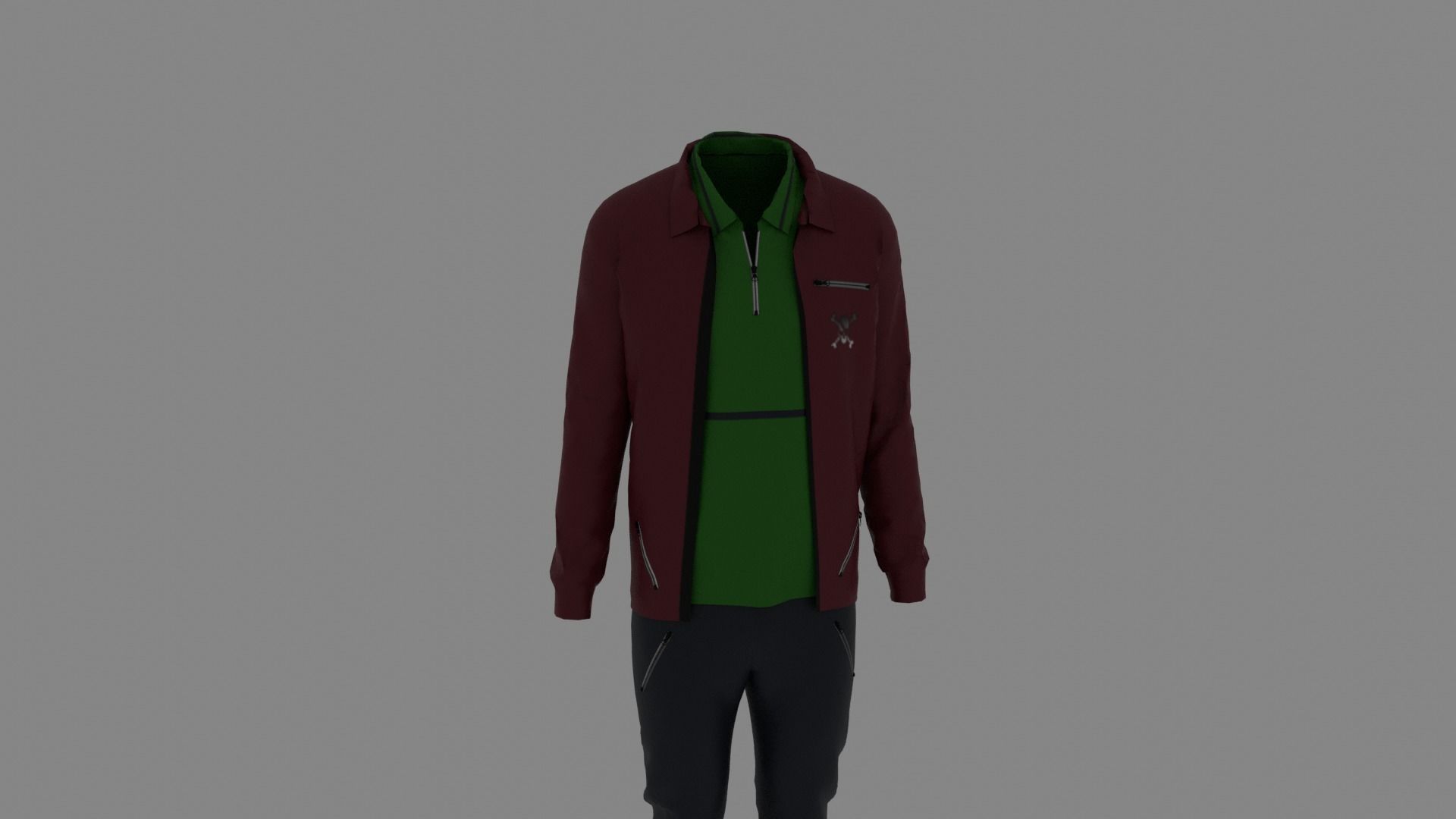 Man Clothes Low-poly 3D model_6