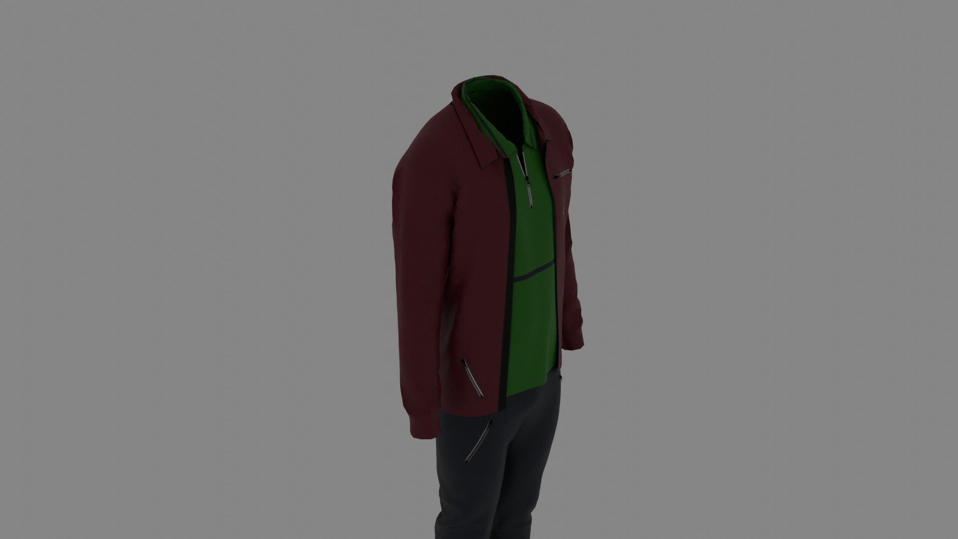 Man Clothes Low-poly 3D model_5