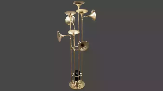Lambader gold floor lamp with four lamps