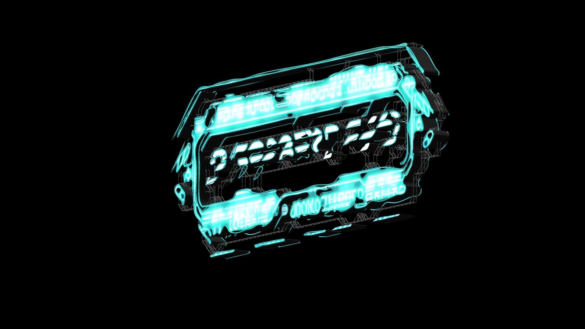 Sci-Fi Sci Fi Cyberpunk City Sign Ad Light Board Street 90 Low-poly 3D model_2