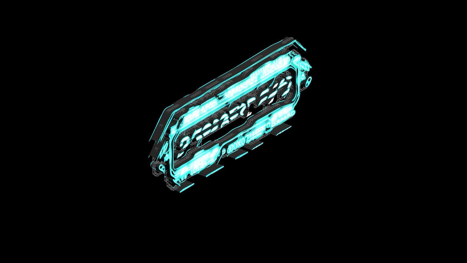 Sci-Fi Sci Fi Cyberpunk City Sign Ad Light Board Street 90 Low-poly 3D model_4