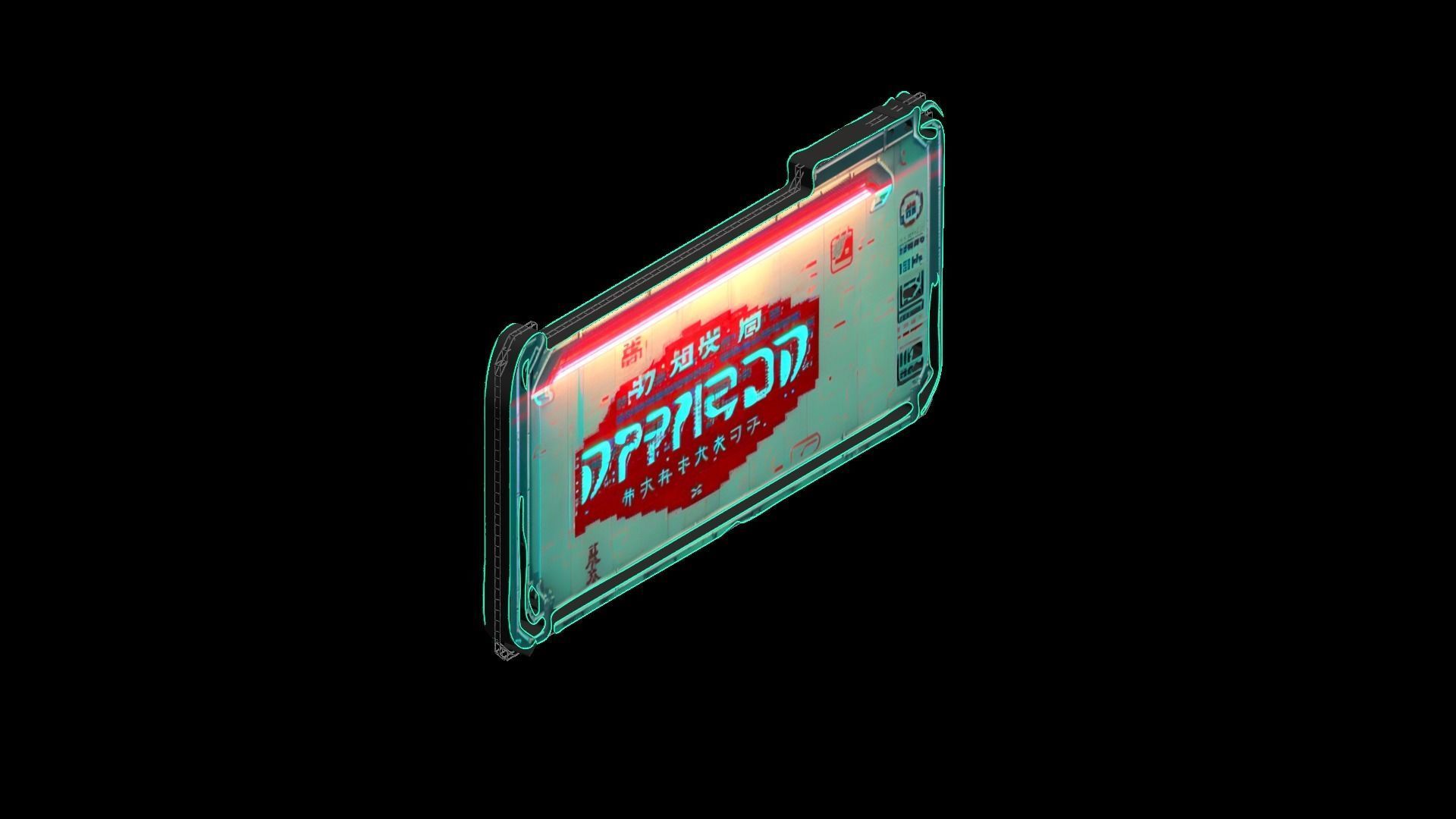 Sci-Fi Sci Fi Cyberpunk City Sign Ad Light Board Street 82 Low-poly 3D model_4