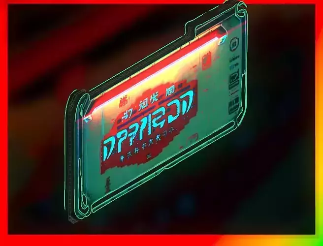 Sci-Fi Sci Fi Cyberpunk City Sign Ad Light Board Street 82 Low-poly 3D model
