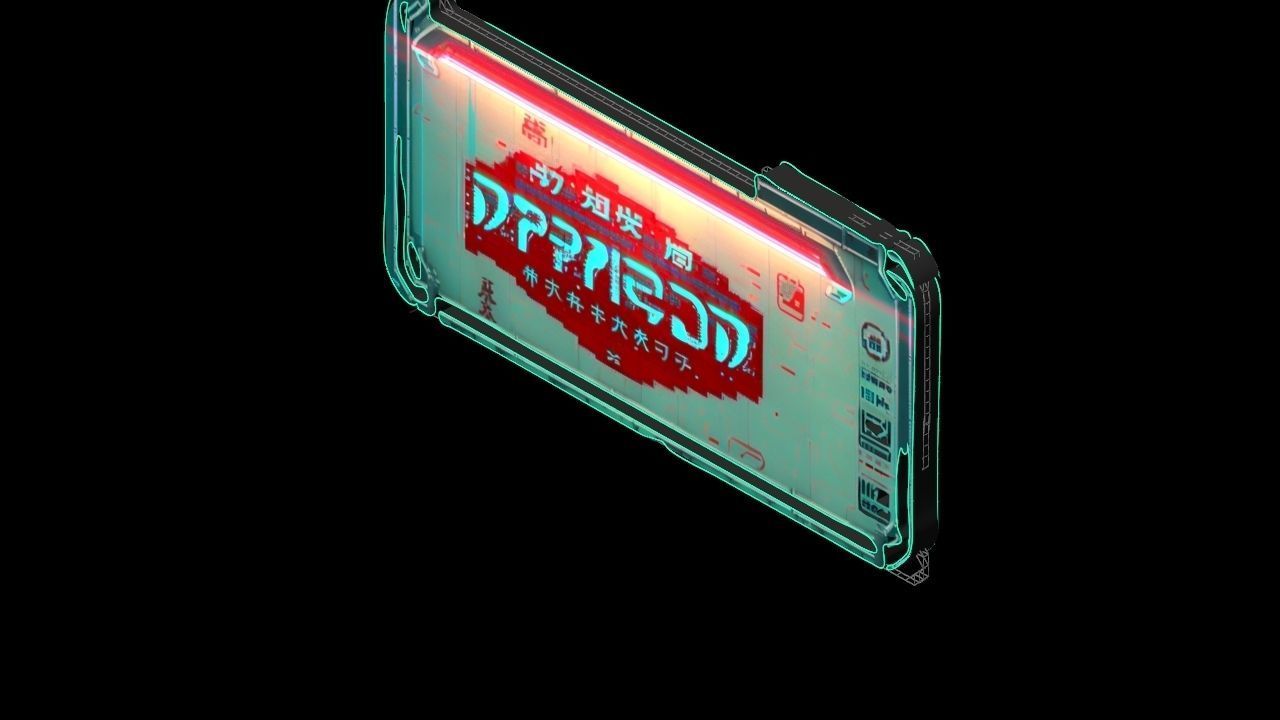 Sci-Fi Sci Fi Cyberpunk City Sign Ad Light Board Street 82 Low-poly 3D model_6