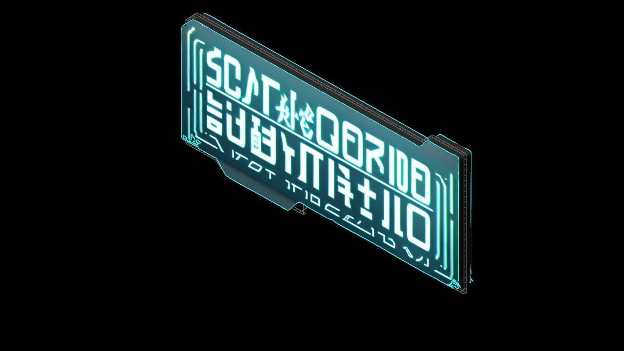 Sci-Fi Sci Fi Cyberpunk City Sign Ad Light Board Street 75 Low-poly 3D model_6