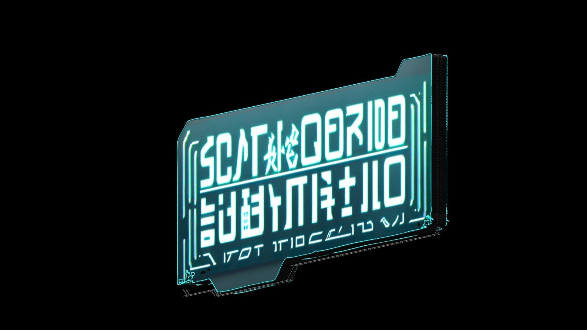 Sci-Fi Sci Fi Cyberpunk City Sign Ad Light Board Street 75 Low-poly 3D model_2