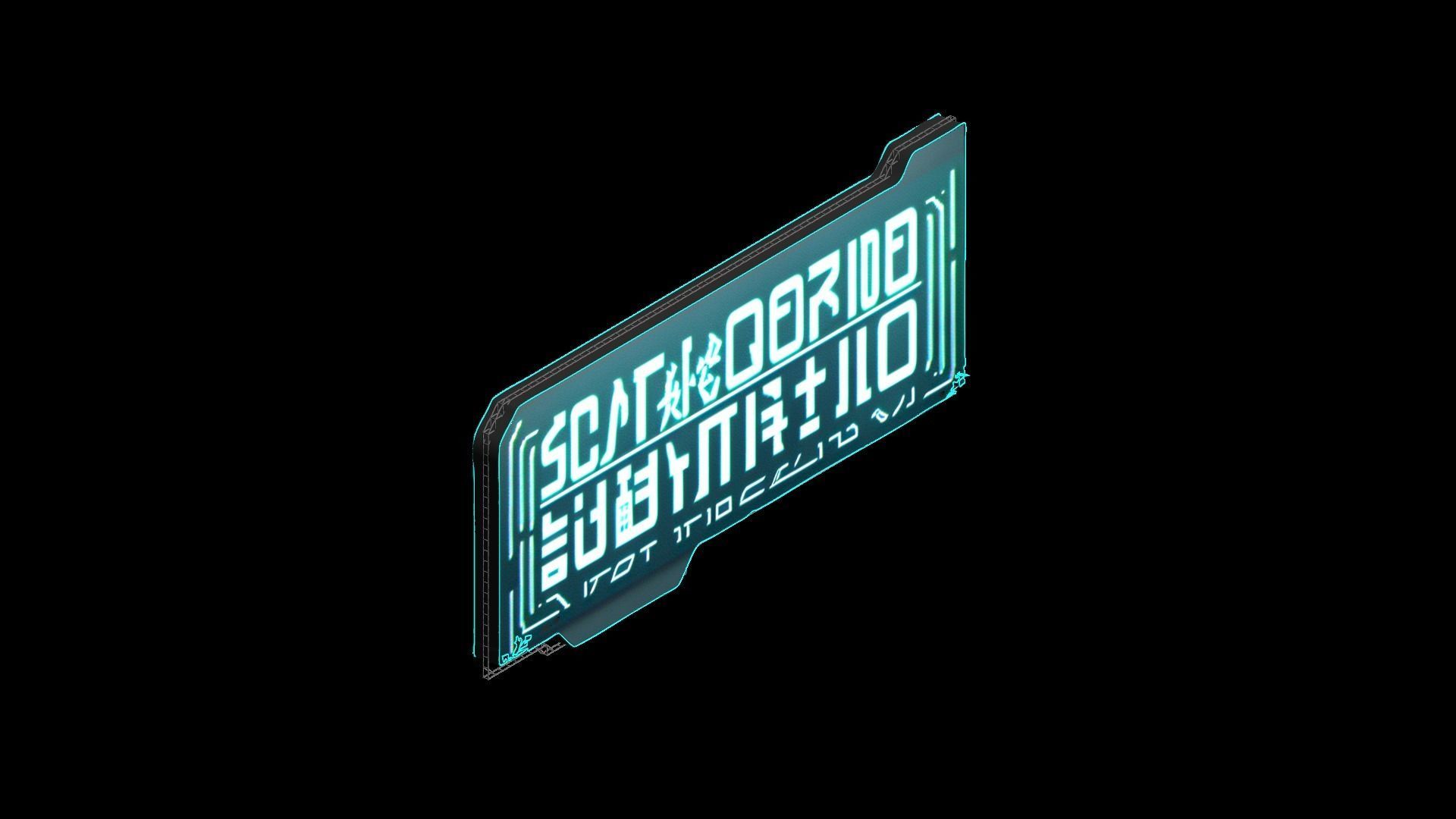 Sci-Fi Sci Fi Cyberpunk City Sign Ad Light Board Street 75 Low-poly 3D model_4