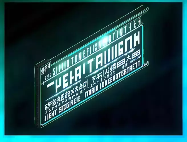 Sci-Fi Sci Fi Cyberpunk City Sign Ad Light Board Street 60 Low-poly 3D model