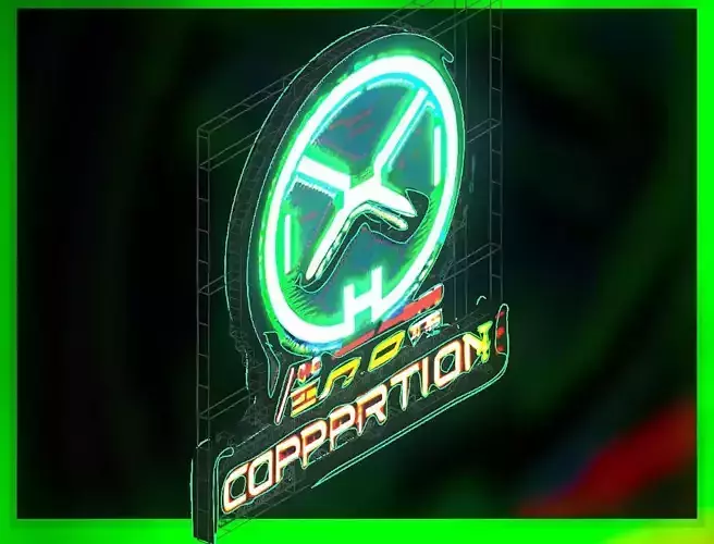 Sci-Fi Sci Fi Cyberpunk City Sign Ad Light Board Street 21 Low-poly 3D model