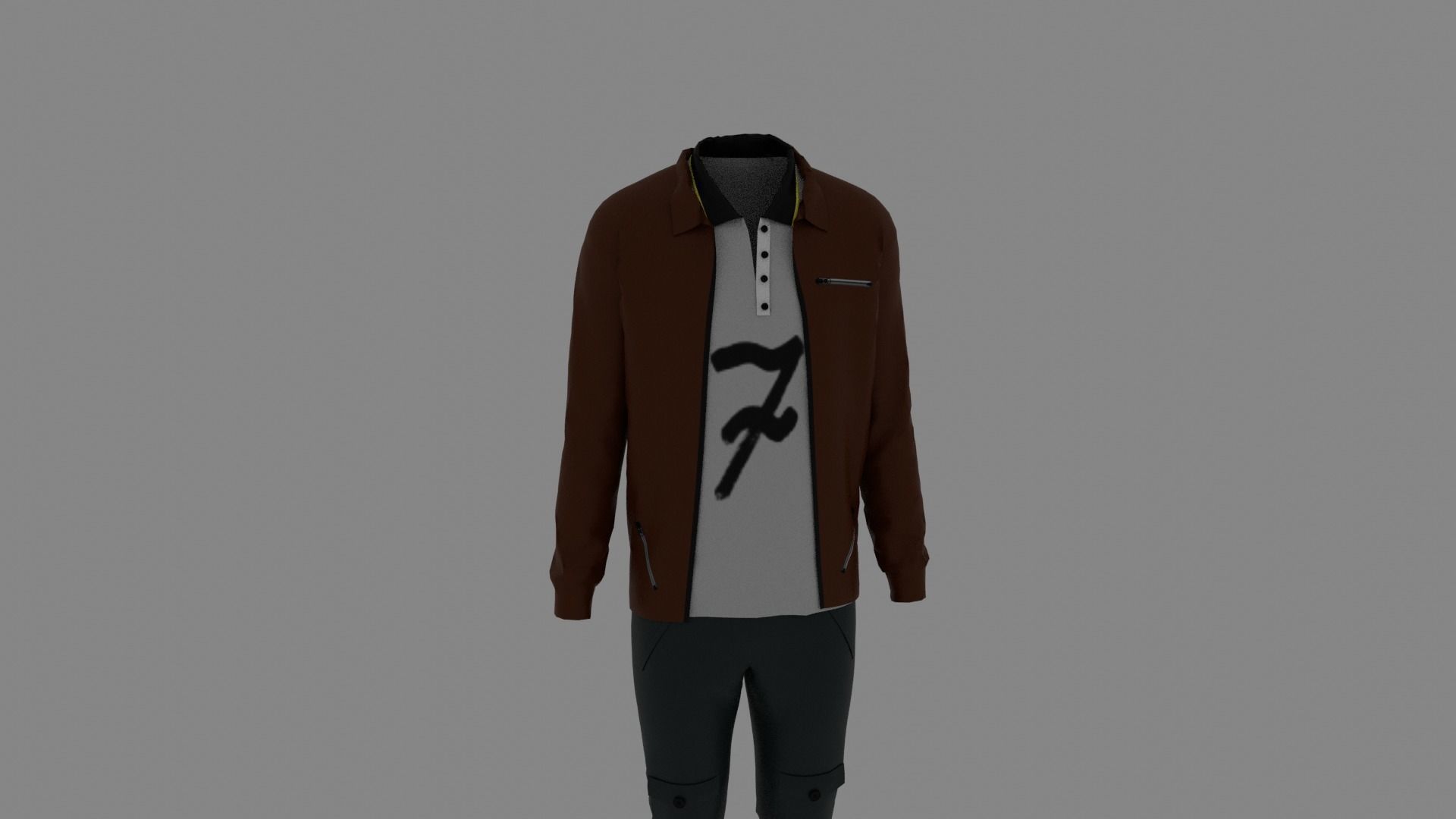 Man Clothes Low-poly 3D model_6