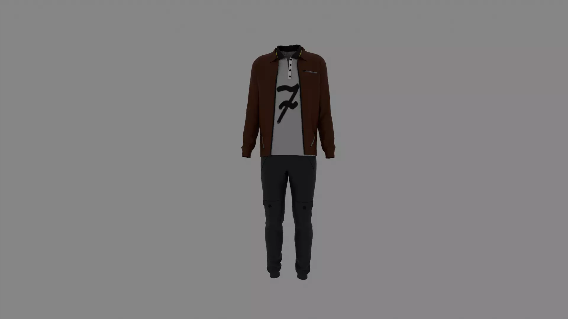Man Clothes Low-poly 3D model_0