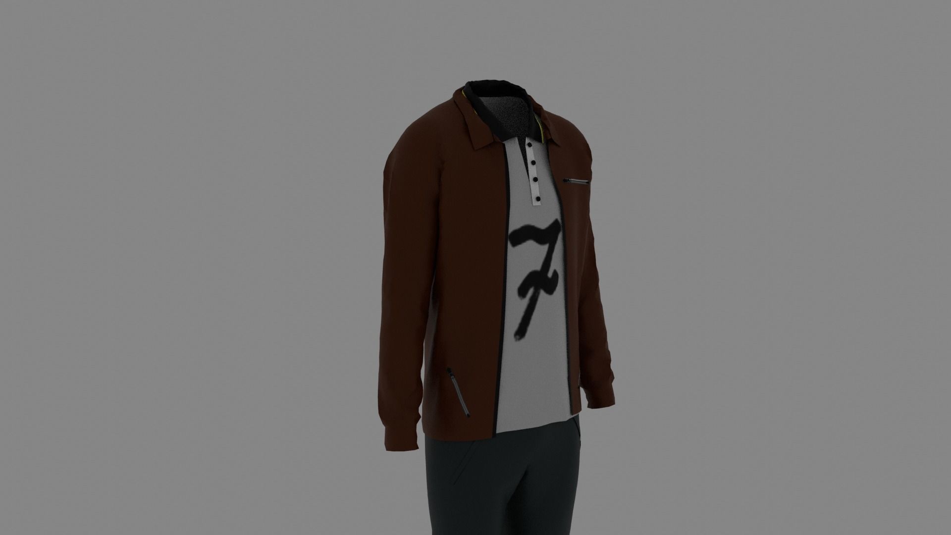 Man Clothes Low-poly 3D model_2