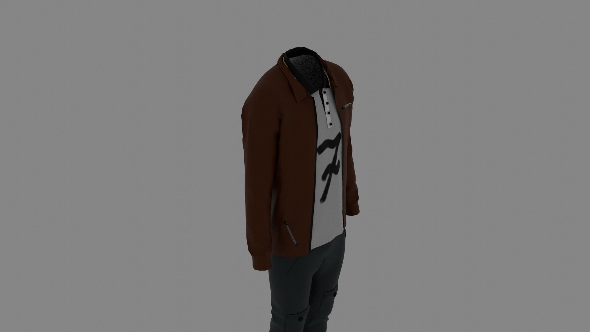 Man Clothes Low-poly 3D model_5