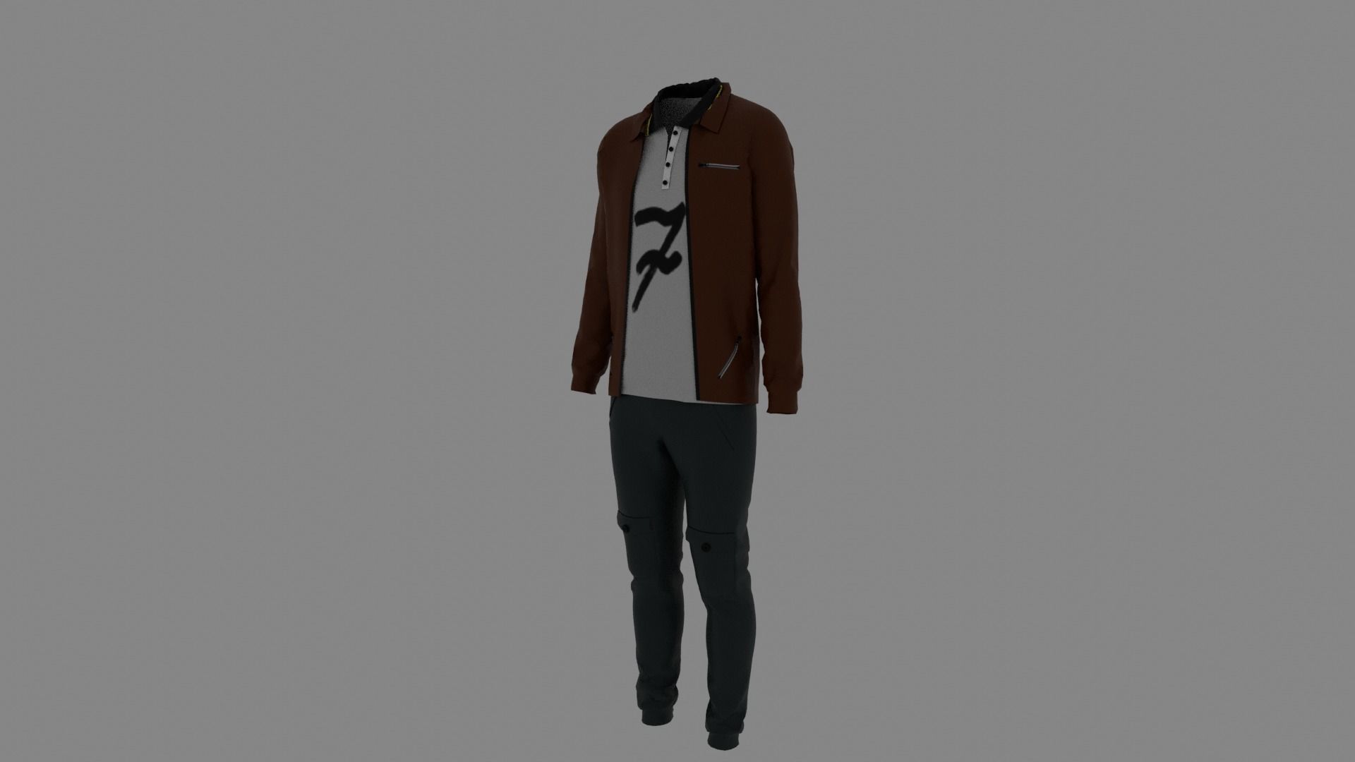 Man Clothes Low-poly 3D model_1