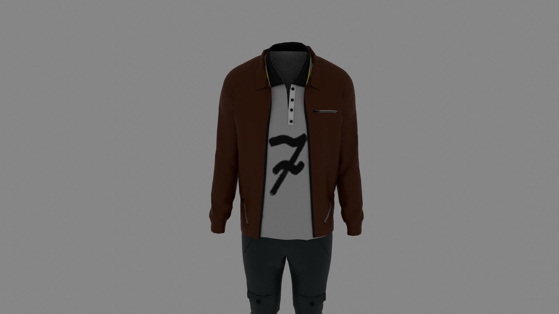 Man Clothes Low-poly 3D model_3