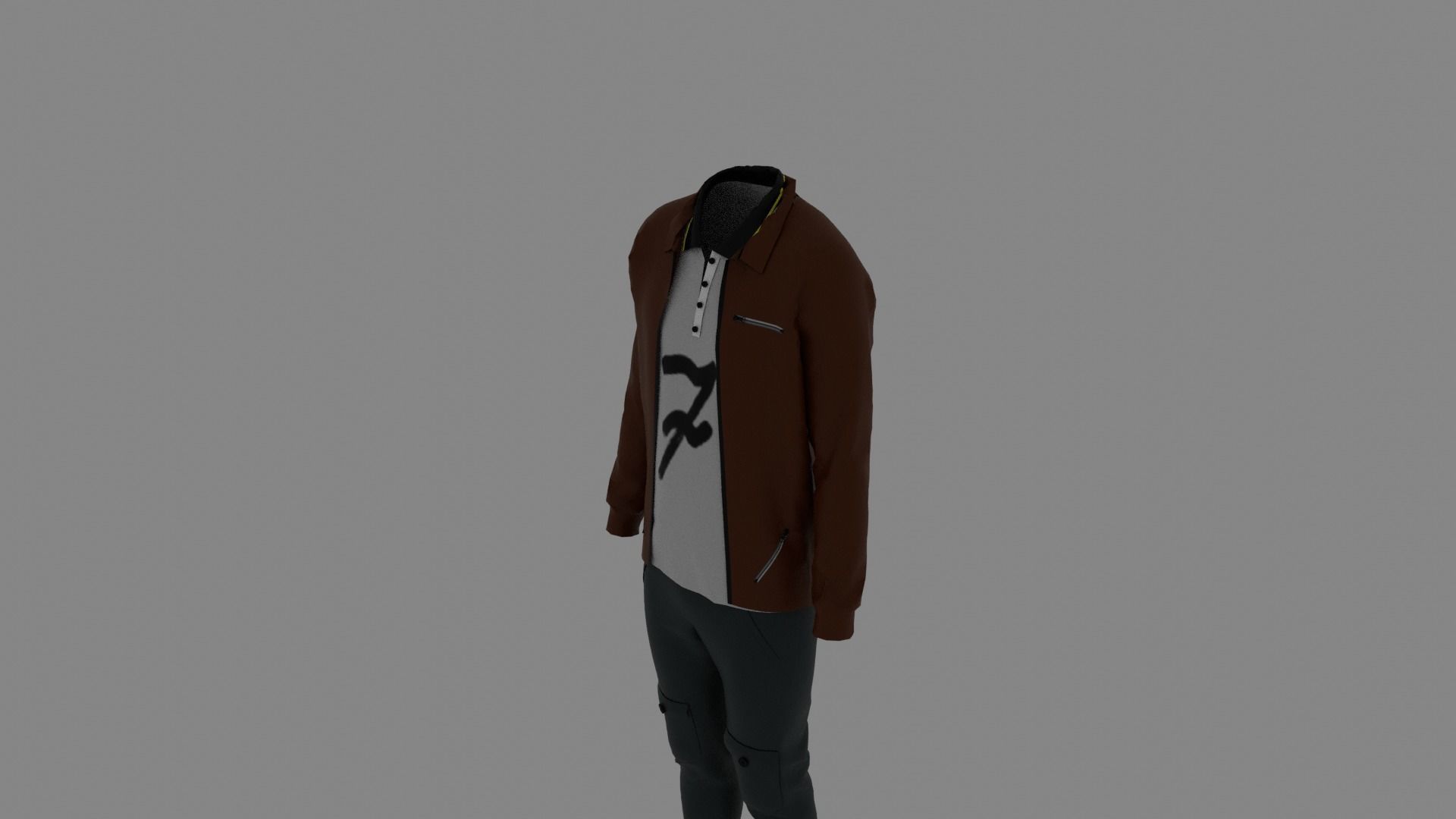 Man Clothes Low-poly 3D model_4