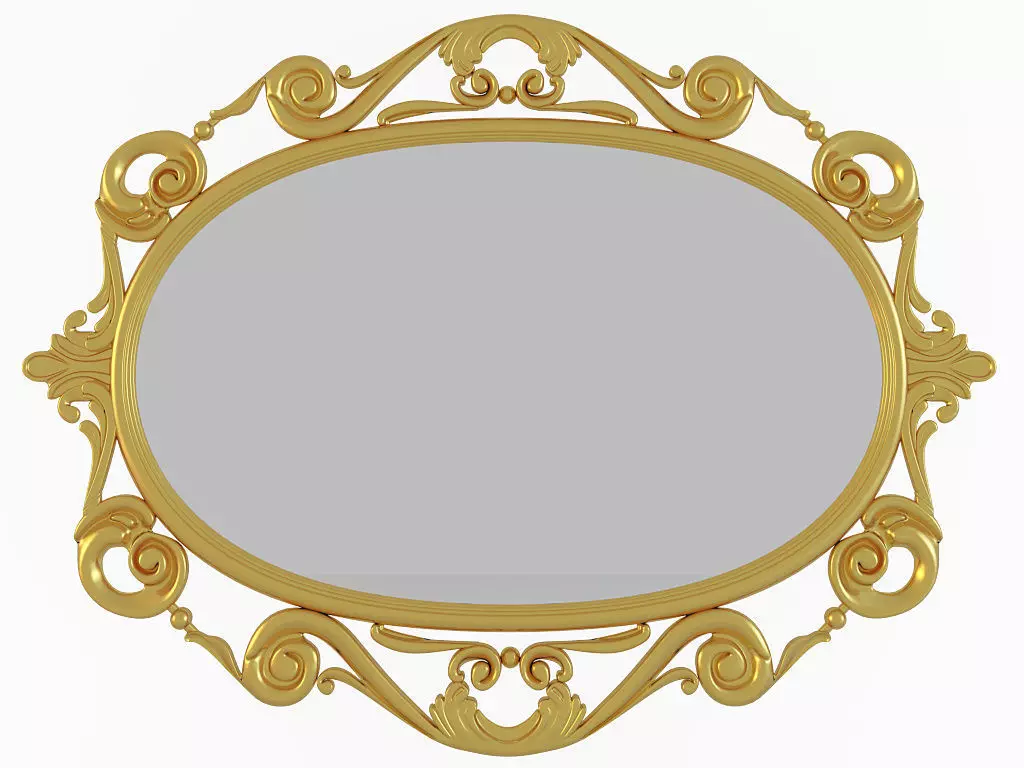 Mirror gold ornate 3D model_0