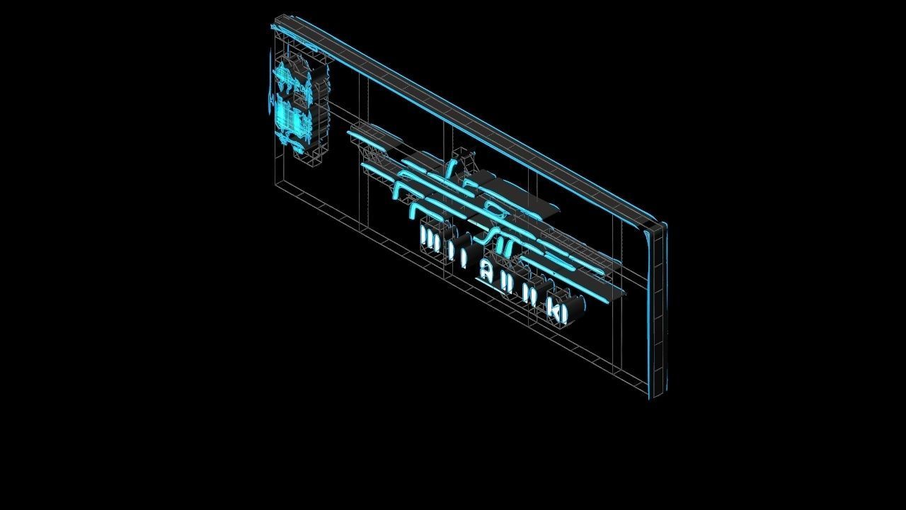 Sci-Fi Sci Fi Cyberpunk City Neon Ad Light Board Street 13 Low-poly 3D model_6