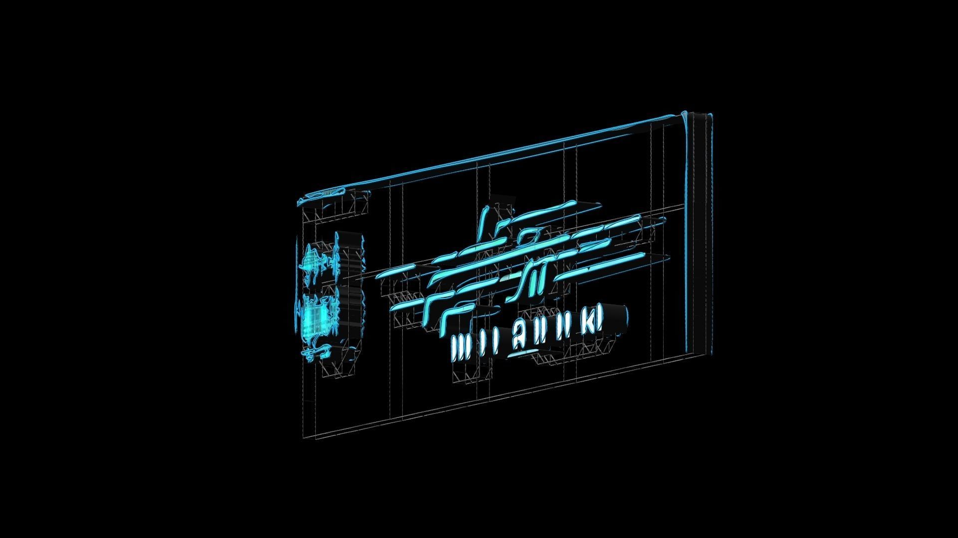 Sci-Fi Sci Fi Cyberpunk City Neon Ad Light Board Street 13 Low-poly 3D model_2