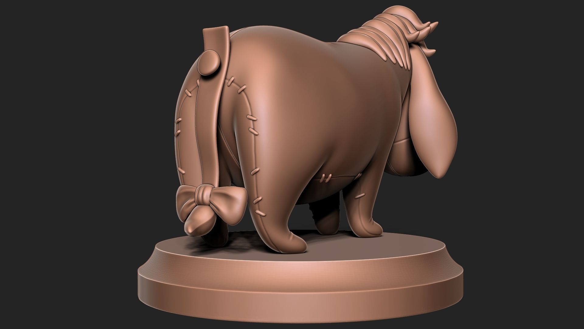 EEYORE bronze statue of dog 3D print model_4