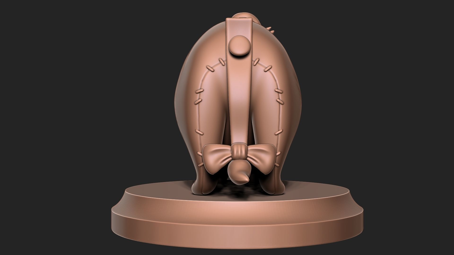 EEYORE bronze statue of dog 3D print model_3