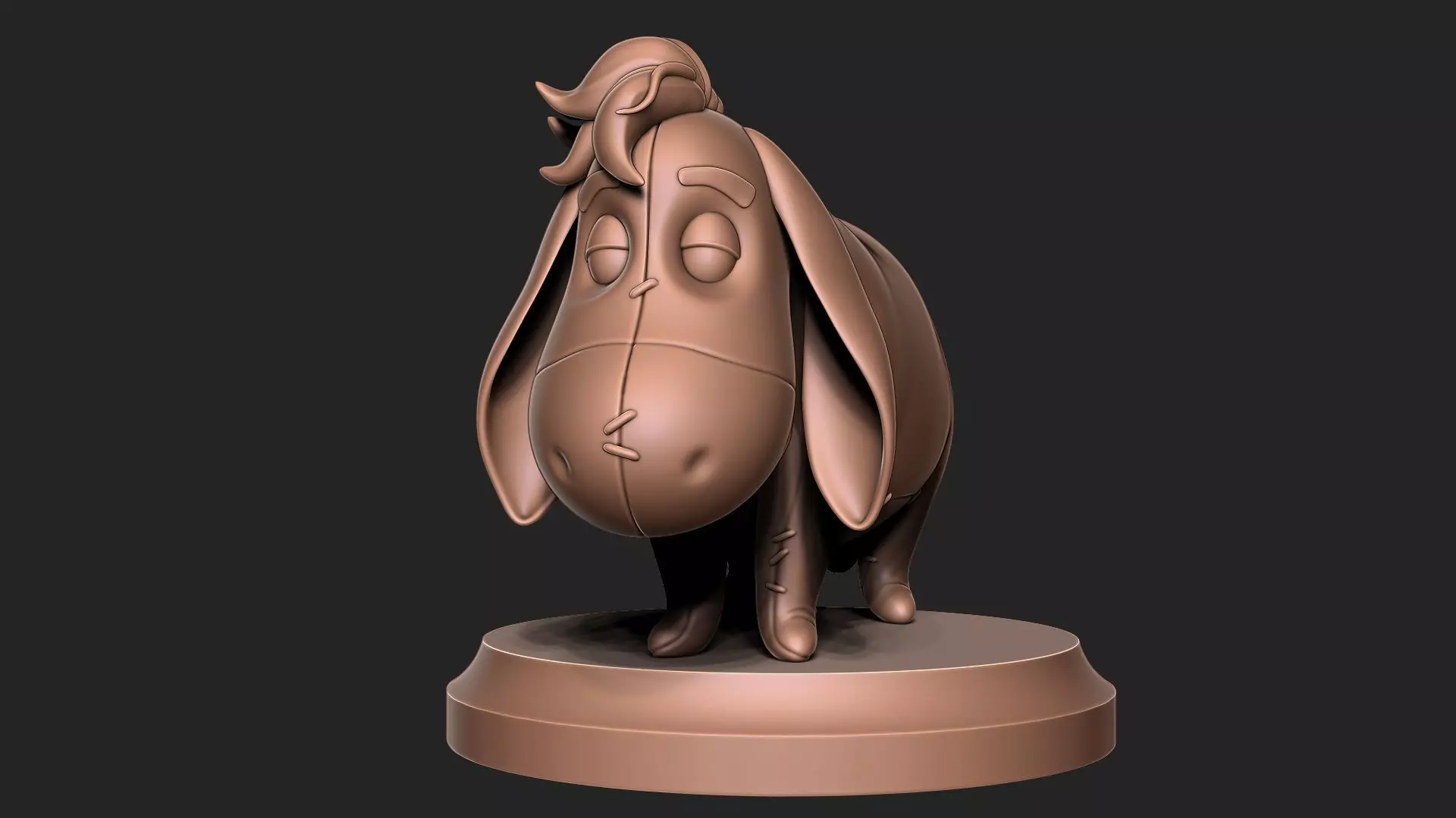 EEYORE bronze statue of dog 3D print model_0