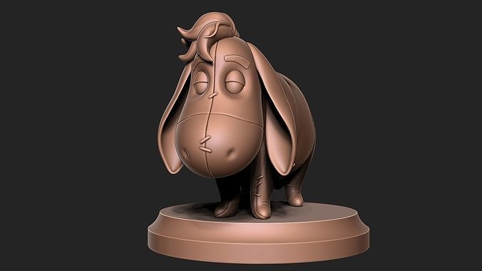 EEYORE bronze statue of dog 3D print model