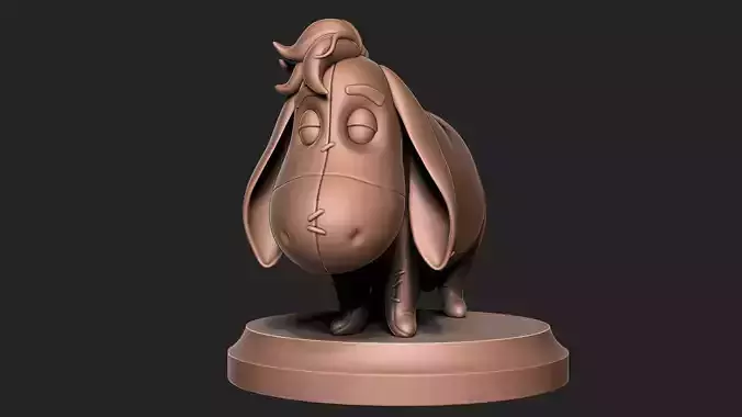 EEYORE bronze statue of dog 3D print model