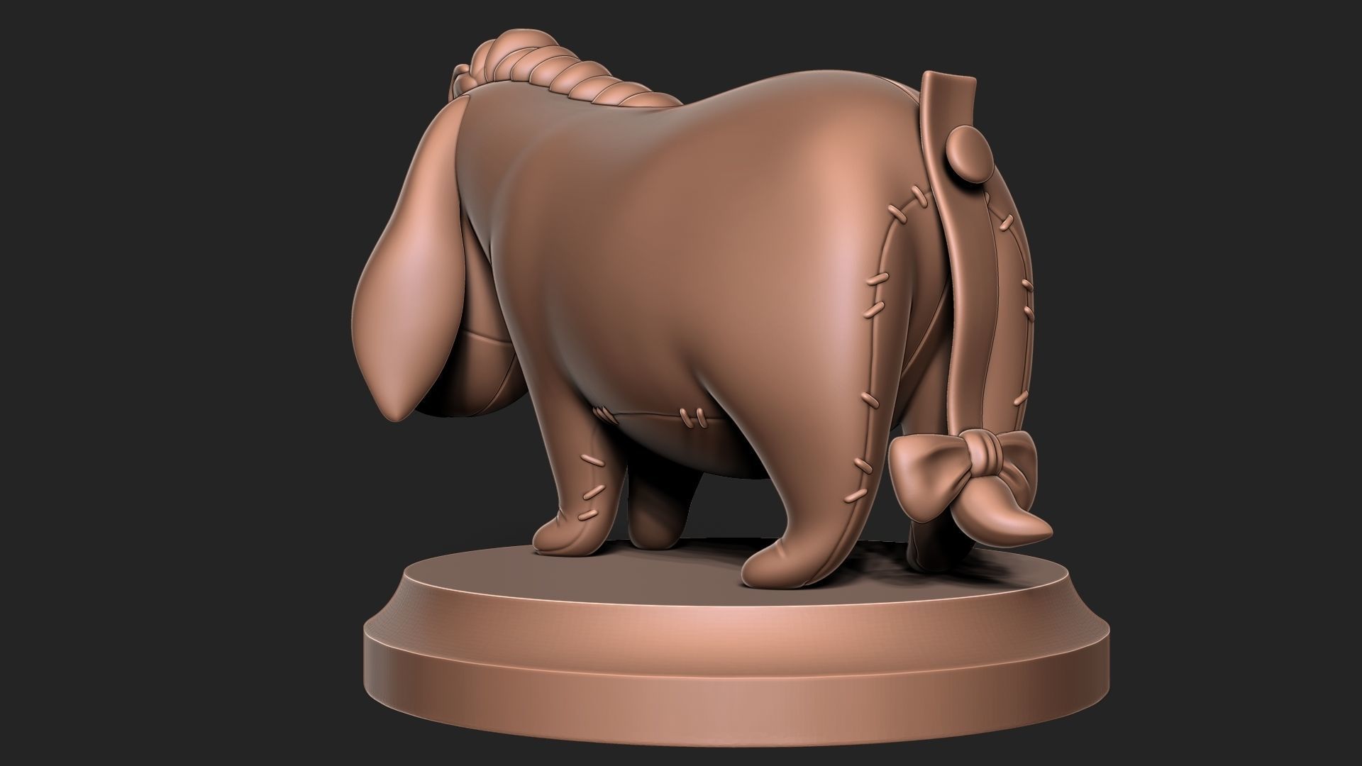 EEYORE bronze statue of dog 3D print model_2
