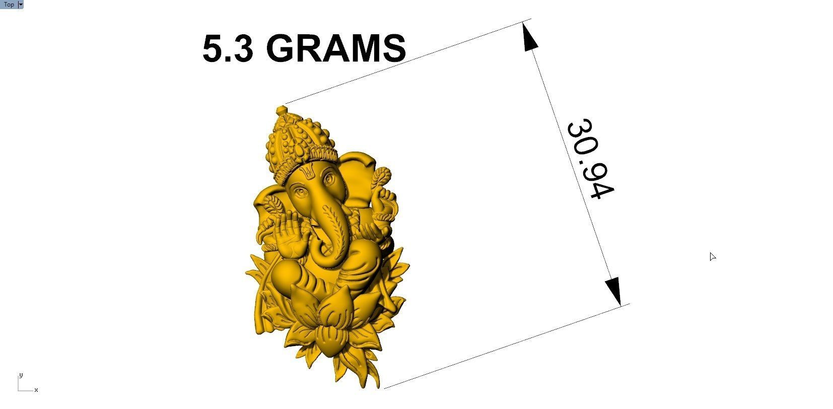 VINAYAGAR PENDENT 3D print model_10