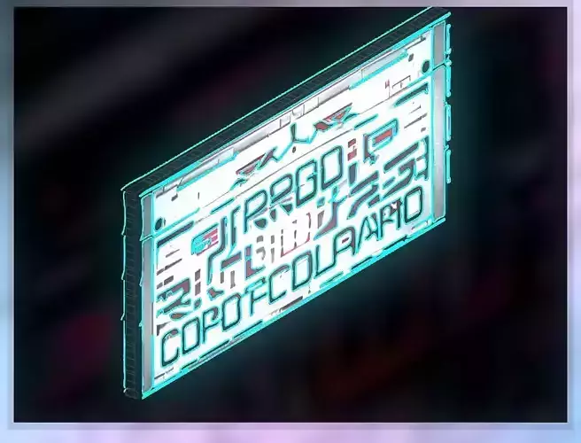 Sci-Fi Sci Fi Cyberpunk City Neon Ad Light Board Street 02