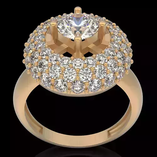 Lux ring silver gold sterling printable jewelry 3D model 3D print model